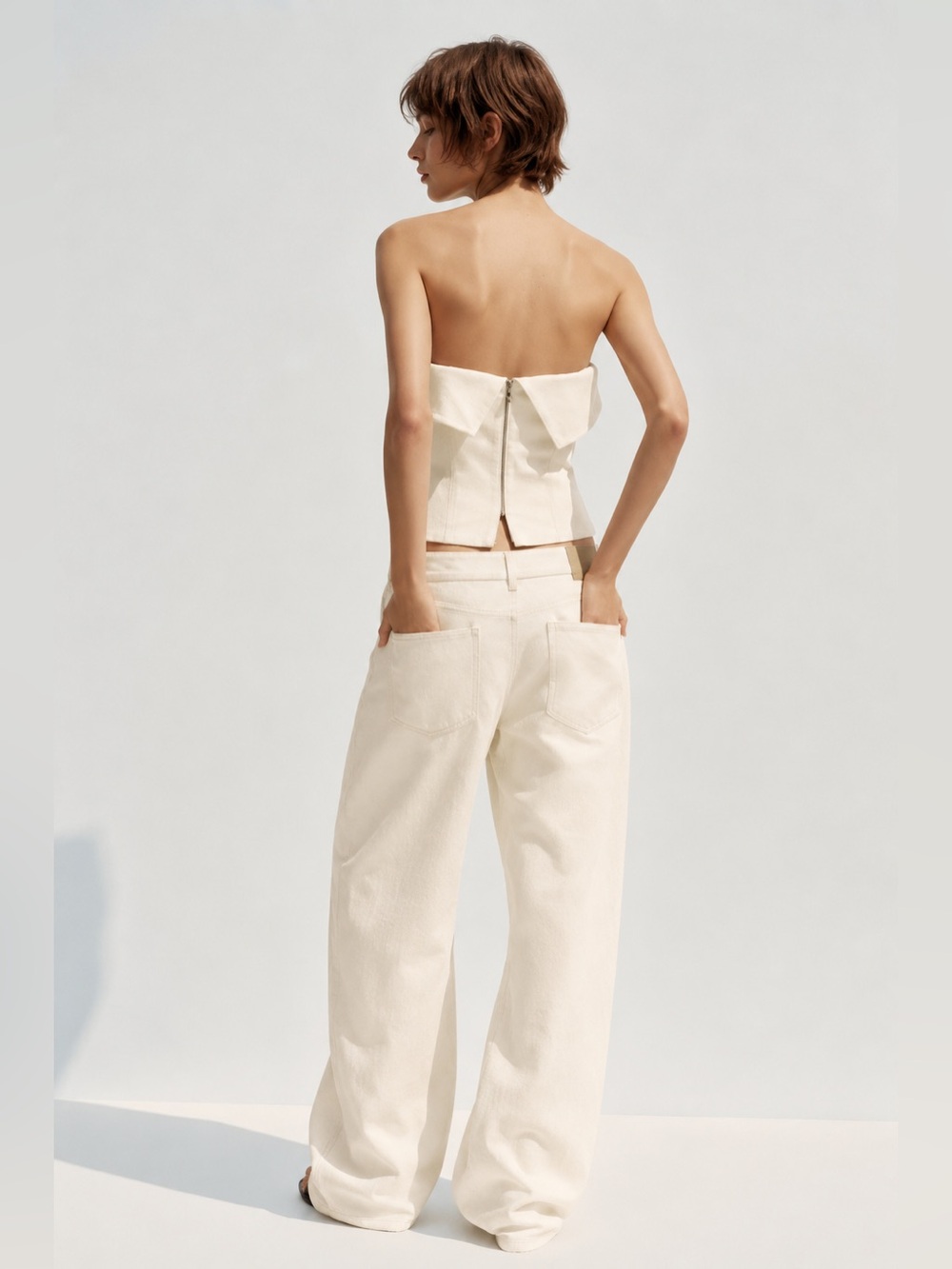 Zara Zw Collection Strapless Ruffle Top - Picture 4 of 9